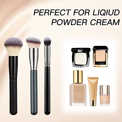 3 Pcs Makeup Brushes, Foundation Brush Face Brush Concealer Blushes Brush, Make up Brush Liquid Cream Flawless Foundation Brush Powder Makeup Bru