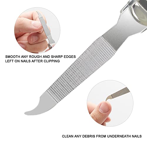 Ithyes Nail Clippers Nail Cutter Set Toenail Fingernail Clippers Kit for Thick Nails Stainless Steel Sharp Sturdy Trimmer for Men & Women, Set of