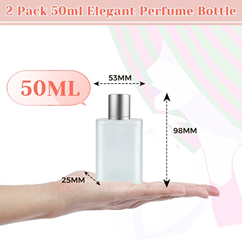 BOOHO 2Pcs 30/50/100ml Empty Glass Perfume Atomiser, 2 colors Clear Glass Atomiser Spray Bottles, Refillable Spray Perfume Bottles Fine Mist Cosm