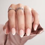 French Tip Short False Nails - BTArtbox Almond Press on Nails with Glue, 30Pcs Soft Gel Fake Nails in 15 Sizes, Reusable Semi-Transparent Stick o