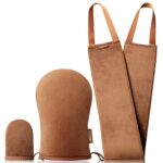 Celecily Fake Tan Mitt Applicator - Self Tanning Mitt Set with velvet Tanning Mitten for Self Tan Mitt, Self Tanner Back Applicator, Face Fake Ta