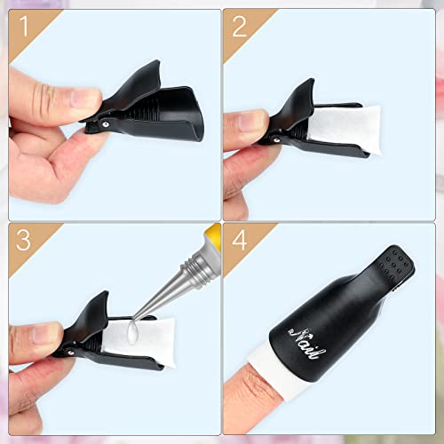 G2PLUS Gel Nail Remover Clips - 10 PCS Nail Polish Remover Finger Clips - Plastic Nail Soak Off Clips - for Removing Gel Nail Polish