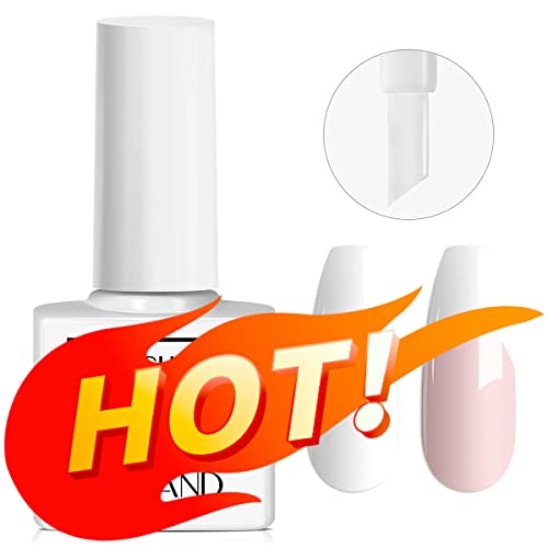 Saviland French White Gel Nail Polish -10ml Upgrade U V/LED Soak Off Gel Nail Polish Manicure for Professional, Salon & Home Use, Long Lasting, E