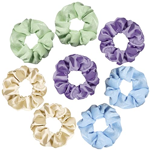 Shiny Metallic Scrunchies for Girls, 12 Pieces Hair scrunchies for Women Elastics Ponytail Holder Hair bands Teenage Girls Hair Accessories Gift