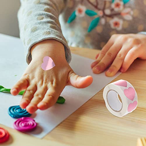 SOLUSTRE 500pcs Tanning Stickers Heart Stickers Tanning Sunbathing Stickers Tanning Heart Labels Body Tanning Heart Stickers, Pink, 1 Inch