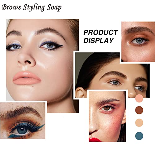 Eyebrow Soap Kit,Brows Styling Soap,Eyebrows Styling Wax, Brows Soap Kit,Long Lasting Waterproof Smudge Proof Eyebrow Styling Pomade for Natural