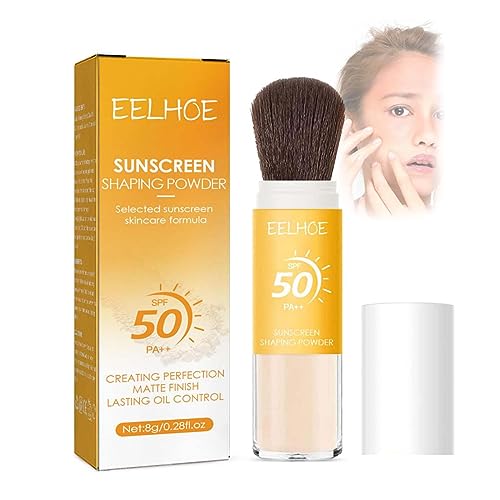 SPF 50 PA+++ Powder Sunscreen For Face, Oil Control Natural Matte Finish, Long-Lasting Lightweight Breathable Sunscreen Power, Mineral Powder Sun