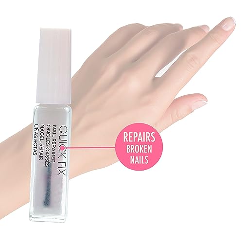 L'Action Paris Quick Fix Nail Repairer, Invisible Nail Polish Repairs Damaged Nails, Restores Broken and Torn Nails, Keeps Nails Long and Smooth,