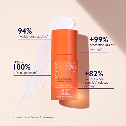 Lancaster Sun Beauty Invisible Face Fluid SPF30 30ml | Sunscreen For Face | Broad Spectrum Daily Sun Protection