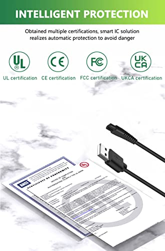 Bouge Charger Cable Power Cord Compatible with Hatteker Hair Clipper Cordless Razor Beard Trimmer Shaver RFC-588 RFC-598 RFC-690 RFC-692 RFC-696