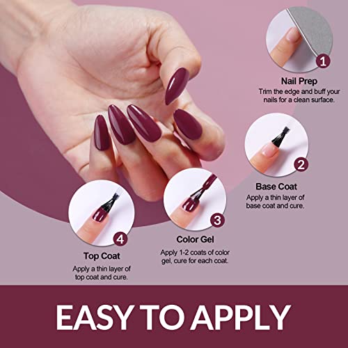 Elite99 Gel Nail Polishes 6 Colors Red Starry Glitter Gel Polish Set Soak Off UV Nail Gel Kit Christmas Nail Salon Set for Salon Studios & Home U