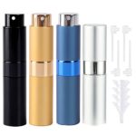 AOT 10ml Refillable Travel Perfume Atomiser Bottles, 4pcs Mini Refillable Perfume Bottle Aftershave Spray Bottle, Upgraded Travel Perfume Atomize