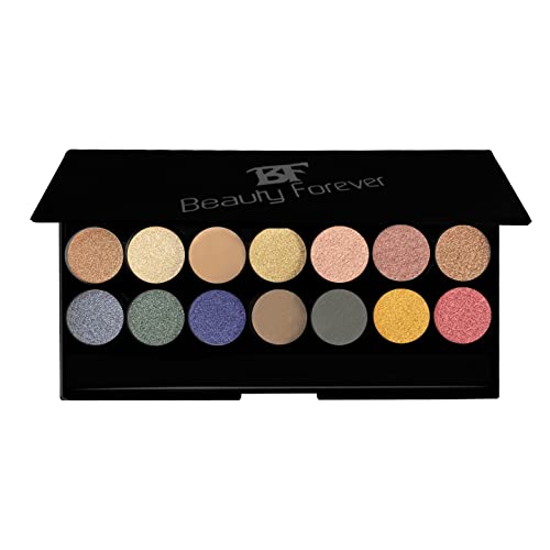 Beauty Forever 18 Colour Palette Eye Shadows, Bold & Ultimate Look, Smokey Eyes, Glitter, Metallic, Shimmer, Long Lasting, Highly Pigmented, Matt