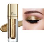 Liquid Glitter Eyeshadow, Metallic Matte Shimmer Sparkly Eye Shadows Eyeliner Pen Long Lasting Waterproof Quick Drying Eye Make up Kits(Gold)