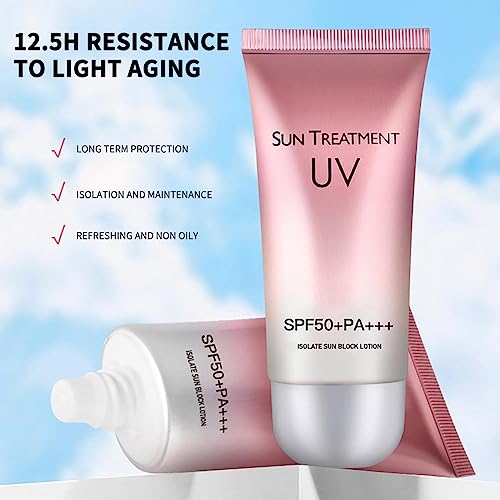 Sun Treatment Uv Spf 50 Korean,Sunscreen Cream Uv Isolation Spf 50+,60g Sunscreen Cream,Sunscreen Isolation Cream,Sun Screen Protector for Face a