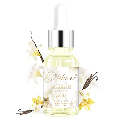 Gelike ec Organic Cuticle Nail Oil 15ml Vitamin B& E Essential Oil Moisturize with Convinient Dropper Design, Nail Cuticles Oils Treatment Damage