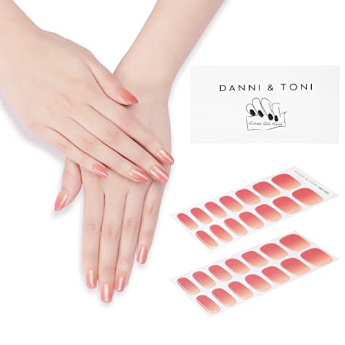 DANNI & TONI 28 Stickers Semi Cured Nail Wraps Soft Self-Adhesive Gel Nail Stickers(Happy-Go-Lucky),Salon-Quality Gel Nail Polish Strips, French