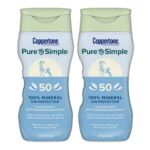 Coppertone Pure and Simple Zinc Oxide Mineral Sunscreen Lotion SPF 50, Body Sunscreen, Water Resistant, Broad Spectrum SPF 50 Sunscreen Pack, 6 F