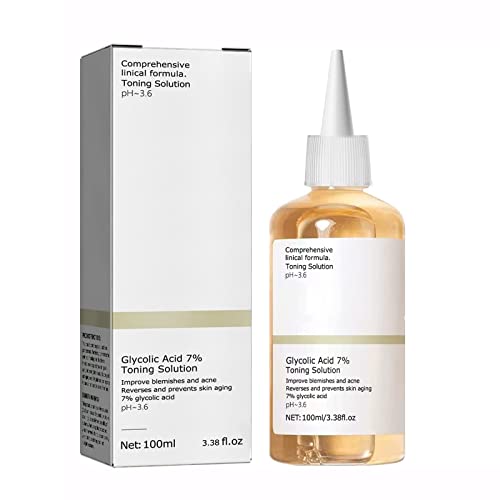 Glycolic Acid 7% Toning Solution, 1pcs Glycolic Acid Toning Resurfacing Solution, Glycolic Sour 7% Toner for Blemishes and Acne, Facial Exfoliati