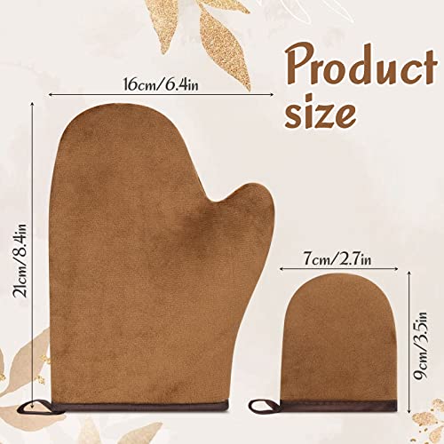 Greoer Tanning Mitt, Self Tan Mitt, 2 Pieces Spa Exfoliator Washcloth Remove Dead Skin Double Sided Fake Tan Mitt Applicator (Brown)