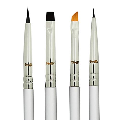 Eyeliner Brush Set Pencil Liquid - Gel Liner Winged Makeup Brushes Small Angle Firm Angled Wing Kit Black Stamp Pen Stencils Thin Flat Stencil Sh