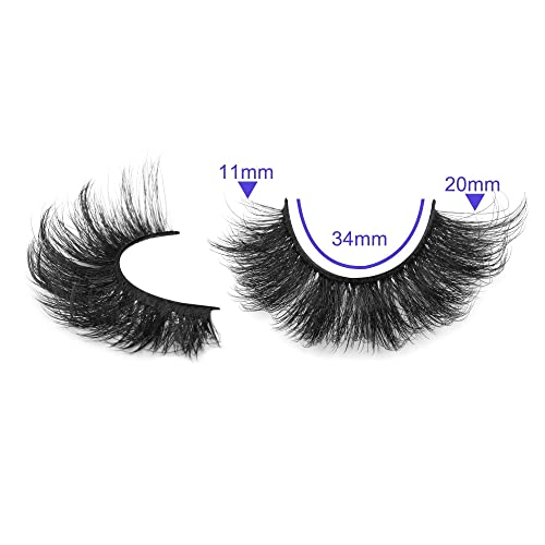 Fake Eyelashes Fluffy Volume Thick Lashes Faux Mink 20MM Long Dramatic False Eyelashes Full 5D Big Reusable Eye Lashes Pack 7 Pairs by ALICROWN