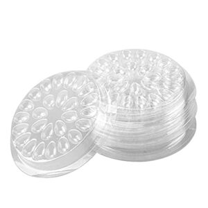 100Pcs Eyelash Glue Holders - Disposable Plastic Transparent Extension Glue Stand Pads for Eyelash Extension