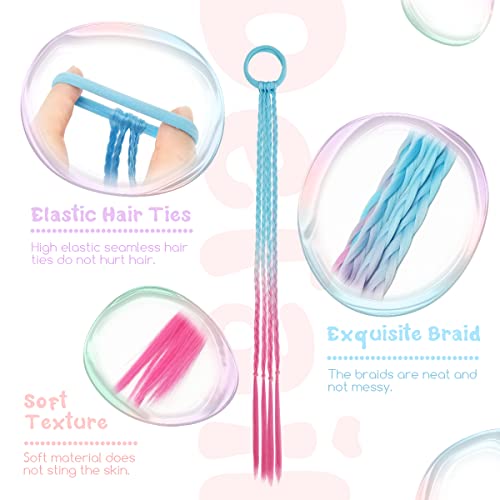 Dreamlover Hair Extensions for Braiding Kids, Coloured Hair Extensions for Kids, Girls Hair Accessories, 12 Pieces