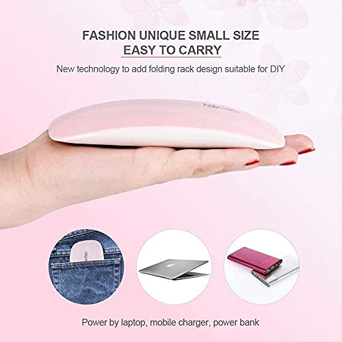 Aokitec 12W Mini Gel Nail Lamp,Portable LED Nail Lamp Mouse Shape Pocket Size UV Nail Dryer with USB for All Gel Nail Polishes,Nail Light with 2