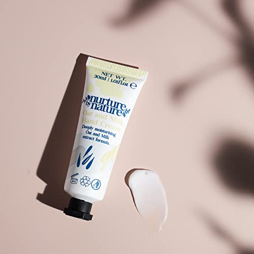 Nurture by Nature Hand Cream and Foot Cream Gift Set, 3 x 30ml, Moisturising Organic Hand Cream, Citrus, Shea Butter, Oat, Milk, Aloe, Gift for W