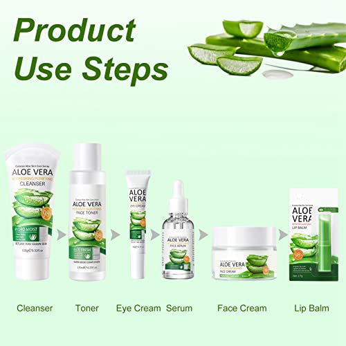 Skincare Gift Set Women - Skin Care Sets & Kits - Pamper Gifts for Women - Gift Set for Hydrating Refreshing Face (6PCS ALOE VERA)
