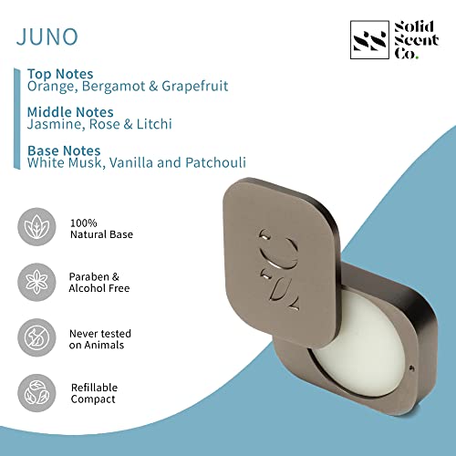 Solid Perfume For Women (8 gm) Luxurious Fragrance Of JUNO - Bergamot, Rose & White Musk, Alcohol Free & Paraben Free, Refillable Travel Pocket P