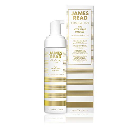 JAMES READ H2O Hydrating Tanning Mousse, Natural Glow, Rejuvenating & Moisturising, Infused with Fruit Waters, Nutrients and Vitamins, Long-Lasti