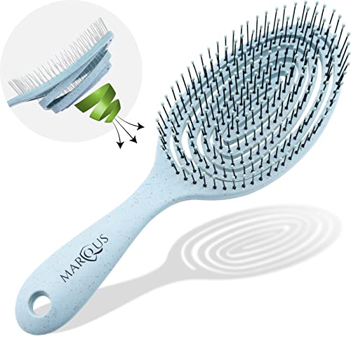 marQus Detangle Hair Brush women and men, Exclusive Ultra-soft bending Bristles and Body - Glide Through Tangles With Ease For All Hair Types - W