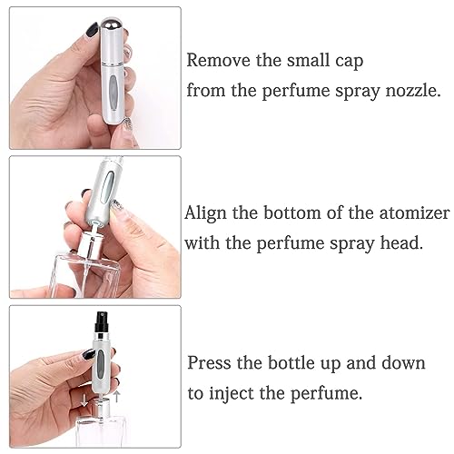 OBSGUMU 4PCS Perfume Atomiser Refillable, Mini Perfume Travel Bottle 5ML Spray Bottles, Portable for Perfume Aftershave Travel Holiday, Business