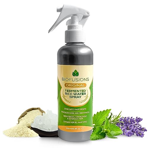 Biofusions Fermented Rice Water for Hair Growth, Hair Conditioning and Moisturising Rice Water Spray for Damaged, Dry, Curly or Frizzy Hair, Vega