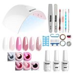 Vishine Gel Nail Polish Starter Kit - 6 Colours Gel Polish Set Base Top Coat, 36W LED Nail Dryer Lamp with Full DIY Gel Manicure Nail Tools 8ml S