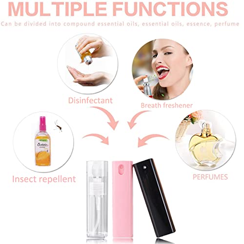 Small Spray Bottle, 3 Pcs Perfume Atomiser Empty Glass Spray Bottle Refillable Mini Spray Atomizer Aftershave Dispenser Travel Accessories Gifts