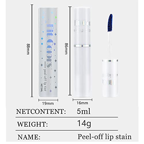 Peel Off Lip Stain Lip Tint, Tattoo Colour Lip Gloss, Matte Lip Gloss Long Lasting Waterproof Liquid Lipstick, Non-Stick Cup Lip Tint Tear-Off Li