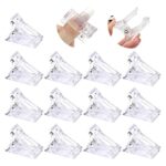 Sularpek Nail Tips Clip, 13 Pcs Polygel Nail Clip for Quick Building Gel, Gel Nail Clamps Finger Extension UV LED Clip, Quick Nail Builder Clamp