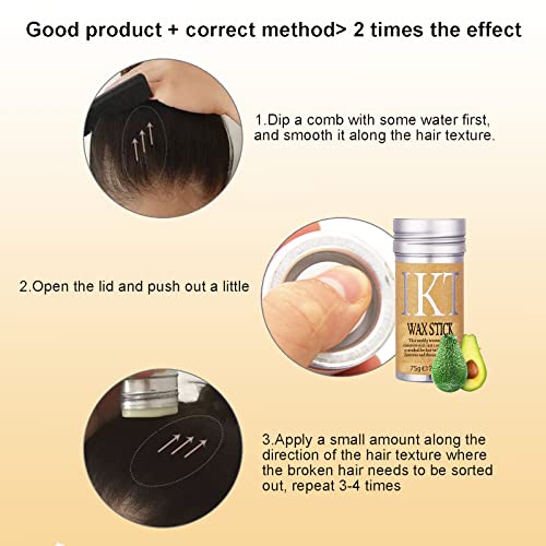 Hair Wax Stick, Smooth Stick for Hair Finishing Stick Hair Pomade Stick Edge Control,Non-greasy Styling,Styling Products for Fly Away and Edge Fr