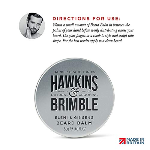 Hawkins & Brimble Beard Balm 50g - Smooth Soft & Manageable Beard Growth Support | with Acclaimed Signature Scent