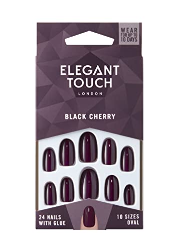 Elegant Touch Colour False Nails, Ruby Red, 24 Piece Assortment