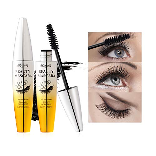Mimore 4D Silk Fiber Lash Mascara Waterproof Mascara Black Waterproof, Luxuriously Longer, Thicker, Voluminous Eyelashes, Advanced Smudge-proof F