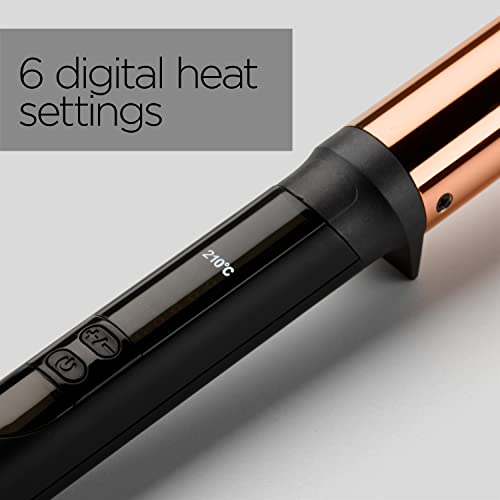 BaByliss Titanium Brilliance Waves wand, Lasting Effortless Waves, 28mm True-Titanium barrel, fast heat up, up to 210C , Black