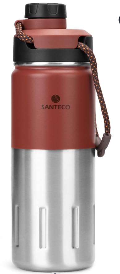 SANTECO Stainless Steel Insulated Drinking Bottle 710 ml I Leak-Proof Vacuum Flask I BPA-Free with Screw Cap Insulated Bottle for Sports, Running