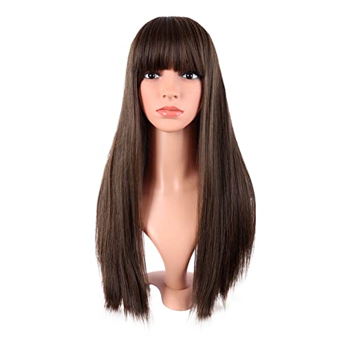 MapofBeauty 22 Inch/56 cm Long Straight Synthetic Hair Heat Resistant Party Cosplay Wig (Mixed Blonde)
