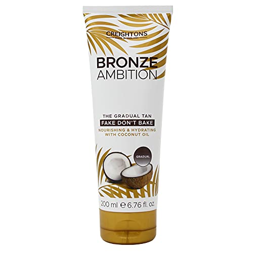 Creightons Bronze Ambition Fake Don't Bake Gradual Tan (200ml) - Blended with Coconut Oil. Melts into Skin Providing a Natural, Long Lasting & St