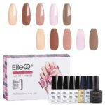 Elite99 Gel Nail Polishes Set- 8 Pack Gel Nail Kit Nude Pink Glitter Gel Polish Set Soak Off UV LED Nail Gel Manicure Kit DIY Home Salon Nail Art