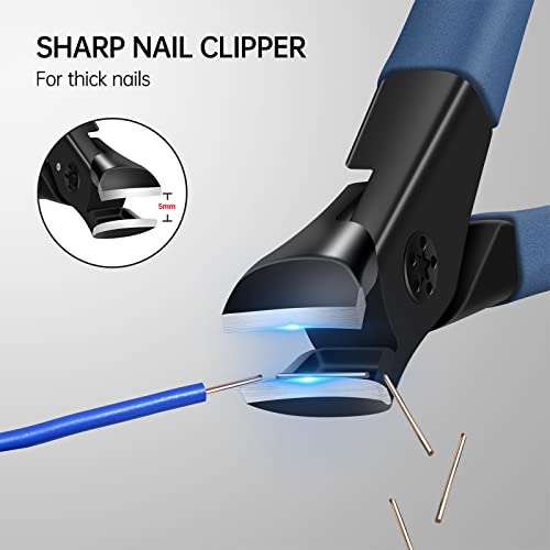 Nail Clippers for Thick Nails Start Makers Toenail Clippers Wide Jaw Nail Cutter Heavy Duty Nail Clipper Sharp Curved Toe Nail Clippers for Men a